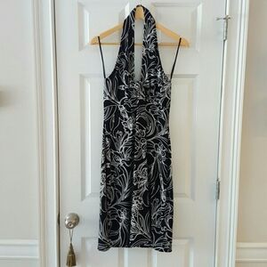 Laundry by Shelli Segal | Black & White Backless Halter Sundress